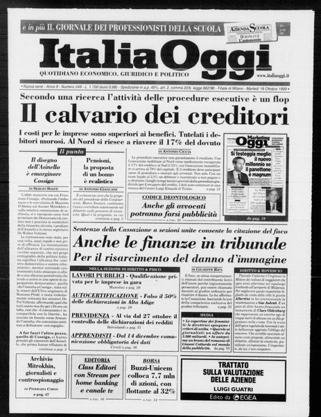 Italia oggi : quotidiano di economia finanza e politica